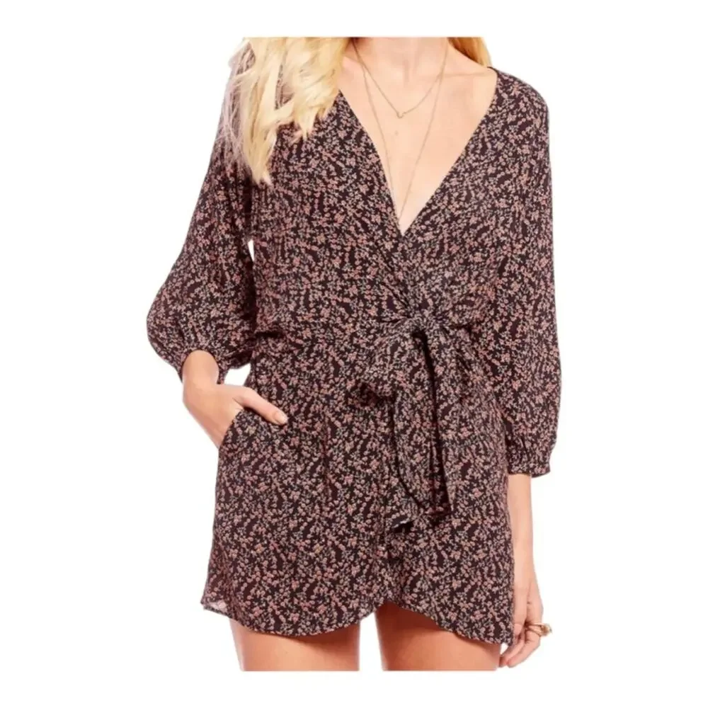 *  New ~ FREE PEOPLE ~ Clara Floral Mini Tunic Dress~ sz S MIni Cabincore